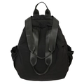 Zaino minimalista in nylon nero impermeabile con spallacci larghi e tasche laterali - Nero