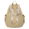 Zaino da donna minimalista in nylon kaki impermeabile con tasche laterali e grande capacità - Cachi