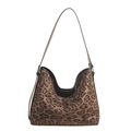 Borsa tote vintage scamosciata leopardata con spalline nere e design molto capiente - Leopardo Cachi