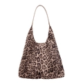 Bolso hobo vintage con estampado de leopardo, correa marrón fina y gran capacidad - Leopardo Caqui