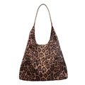 Bolso hobo retro con estampado de leopardo, asas marrones y diseño de gran capacidad - Leopardo Marrón
