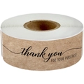 Roll of round natural kraft paper thank you stickers for festive baking gift packaging - Thank You For Your Purchase Large Roll (D218)