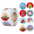 Rolle mit verschiedenen Weihnachtsaufklebern mit Weihnachtsmann, Rentier und Festmotiven - 1,5 Zoll (3,8 cm) / bunt