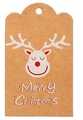 Etichetta regalo di Natale in carta kraft marrone con renna bianca e stampa - Motivo Renna (50)