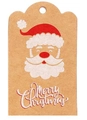 Etichetta regalo in carta kraft con Babbo Natale e scritta Merry Christmas - Motivo Testa di Babbo Natale (46)