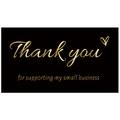 Black and gold 'Thank You For Supporting My Small Business' stickers for packaging - Card 3 / Instruction Card