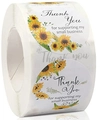 Sunflower thank you stickers roll for small business packaging and gift decoration - Sticker Roll Style (C218)