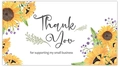 3.8cm Thank You sticker with sunflower watercolor floral design for small business - Sunflower Illustration Thank You Card (K81)