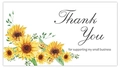 Sunflower design Thank You for supporting my small business stickers on white background - Sunflower Watercolor Thank You Card (K82)