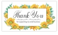 Sunflower thank you for supporting my small business stickers with floral design - Yellow Sunflower Thank You Card (K84)