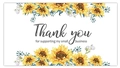 3.8cm Thank You sticker roll with colorful sunflower watercolor design for small business - Sunflower Gouache Thank You Card (K83)
