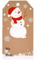 Etichetta regalo natalizia in carta kraft con pupazzo di neve e campi Da e A - Stile Pupazzo di Neve (DP52)