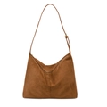 Braune Hobo-Tasche aus Wildleder mit goldenem Reißverschluss und verstellbarem Riemen - Braun