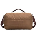 Brown quilted tote bag with padded nylon texture and adjustable shoulder strap - Brown