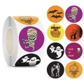Rol van 500 Halloween-stickers met pompoenen en spoken voor decoratie van cadeaus - 500 Pieces/Pack (3.8CM)