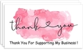 Business thank you cards with pink watercolor splash for supporting small businesses - Pink Watercolor Thank You Card (K73) / 50 Sheets