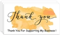Aquarell Thank You For Supporting My Business Visitenkarten in Orange und Gelb - Orange Aquarell Dankeskarte (K76) / 50 Blätter