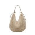 Bolso tote de piel sintética beige con diseño hobo y elegantes detalles dorados - Caqui
