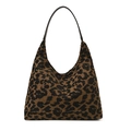 Große Vintage Hobo-Tasche mit Leopardenmuster und schwarzem Ledergriff für den Alltag - Leopardenmuster