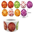 Rotolo da 500 adesivi per uova di Pasqua con motivi folk per decorazione regali - Uova di Pasqua con Motivo a Croce Folk (M120)