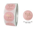 500-count 1-inch pink and gold foil thank you stickers for small business packaging - E119 (Heart Pattern)