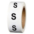 Roll of white self-adhesive size S clothing labels for professional apparel packaging - S Size (P101) / 500 Stickers/Roll