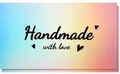 Biglietto olografico Handmade with Love con sfumatura di colori blu, giallo e rosa - Stile Handmade with Love (K13)