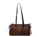 Borsa tote retrò con stampa leopardata marrone, marchio Sunny Day e tracolle regolabili - Stampa leopardata