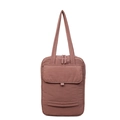 Quilted large capacity laptop tote bag in dusty rose pink nylon for daily commuting - Brick Red