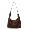 Borsa hobo alla moda con stampa leopardata e tracolla marrone regolabile a forma di mezzaluna - Leopardo Piccolo Marrone