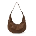 Retro braune halbmondförmige Hobo-Tasche aus Leder mit verstellbarem Schultergurt - Braun