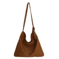 Große braune Hobo-Tasche mit Leopardenprägung und geknotetem Schultergurt aus Leder - Braun