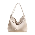 Borsa a tracolla chic bianco crema con texture plissettata e fibbia in metallo fine - Bianco Sporco