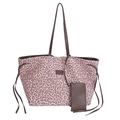 Sac fourre-tout à motif léopard rose et marron avec bandoulière et petite pochette - Léopard Rose