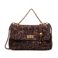 Minimalistische baguette tas met luipaardprint en vintage gouden kettingriem - Luipaardprint
