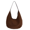 Borsa hobo retrò con stampa leopardata caffè, finitura opaca e forma a mezzaluna chic - Cuoio