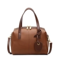 Bolso de mano marrón clásico estilo vintage con asas en marrón oscuro en contraste - Marrón