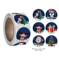 500 Stück 2,5cm Weihnachts-Stickerrolle mit Weihnachtsmann und Rentier für Geschenke - Klassisches Rot Grün Weiß Weihnachtsfiguren Muster (H120)