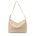 Bolso tote de cuero suave beige con correa ajustable para el hombro para uso diario - Blanco Roto