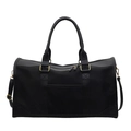 Klassische schwarze Reisetasche aus Nylon mit goldenen Details und Ledergriffen - Schwarz