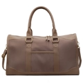 Große braune Nylon Reisetasche mit Ledergriffen und goldenen Reißverschlussdetails - Khaki