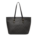 Grande borsa shopper grigio scuro con stampa monogramma M e manici neri in stile urbano - Nero