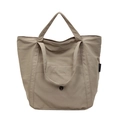 Sac fourre-tout en nylon kaki avec doubles poignées et poche avant pour style décontracté - Kaki