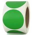 Roll of vibrant green round adhesive labels for office coding and organizing - Green