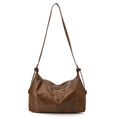 Borsa hobo retrò in morbida pelle marrone scuro con grande capacità di spazio - Marrone