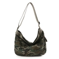 Große Canvas-Umhängetasche mit klassischem grünem Dschungel-Camouflage-Muster - Camo Grün