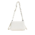 Chic cream white underarm bag featuring diamond quilting and pleated cloud shoulder strap - Off White