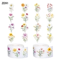 Waterproof floral bouquet stickers roll with watercolor flowers for wedding and party decor - Floral Pattern (ZD91)