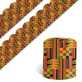 Kente style scalloped bulletin board border with red yellow green geometric pattern - 10 Meters/Roll (ZD99) / 10m/Roll