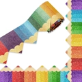 Macro detail of rainbow glitter bulletin board borders with scalloped pencil tip edges - 5 Meters/Roll (ZF45)